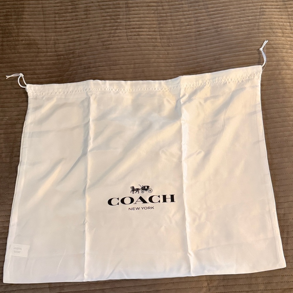 Coach White Satin Drawstring Dust Bag